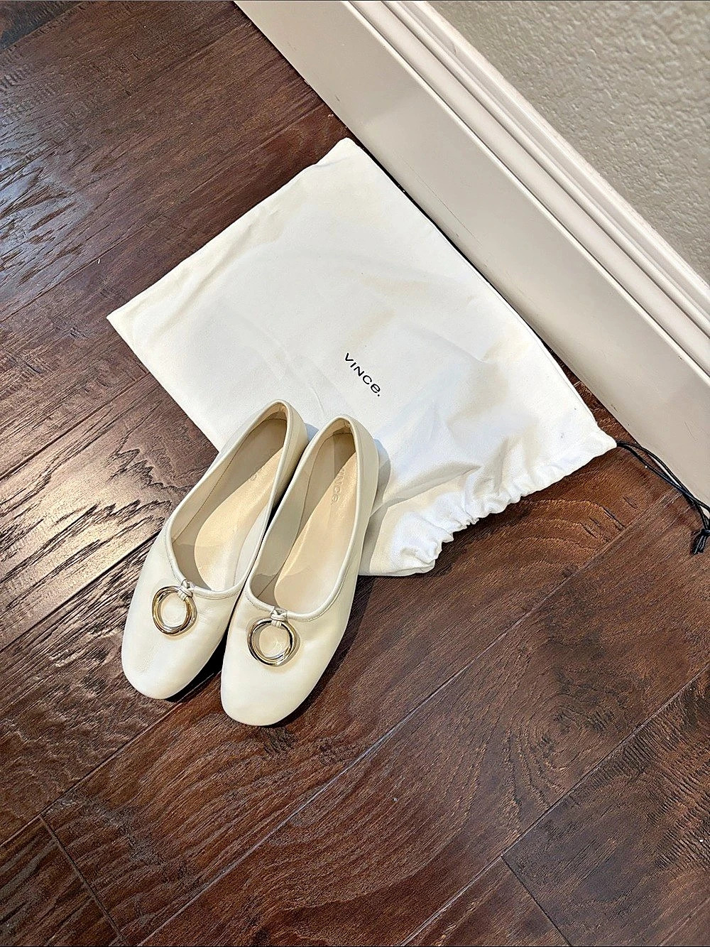 Vince Didi Hardware Ballet Flat in White